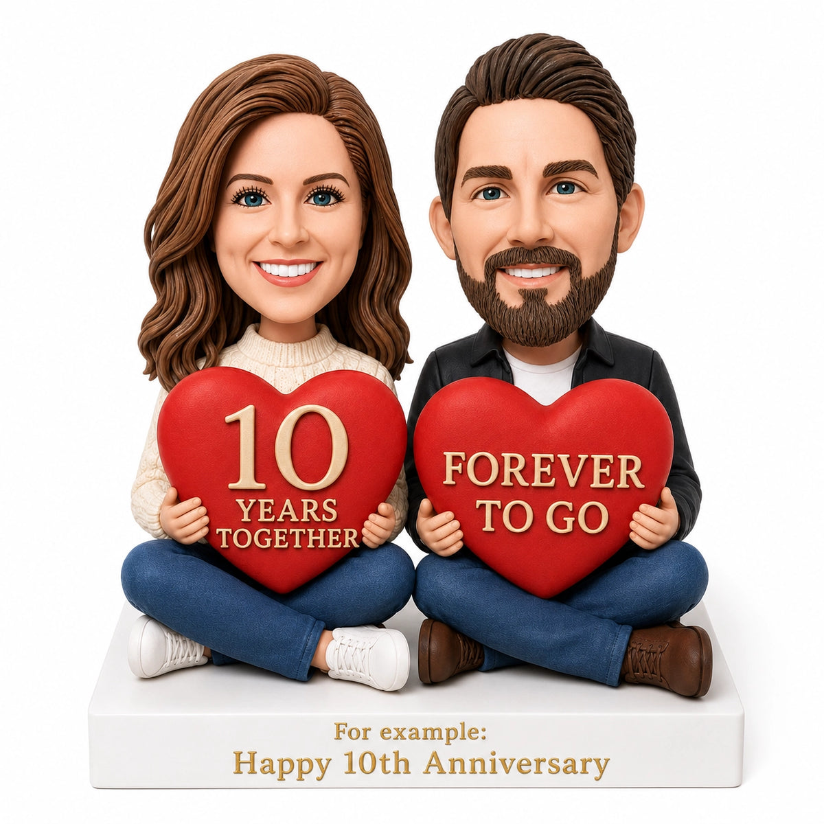 10th Anniversary Wedding Gift|Custom Bobbleheads for Couple