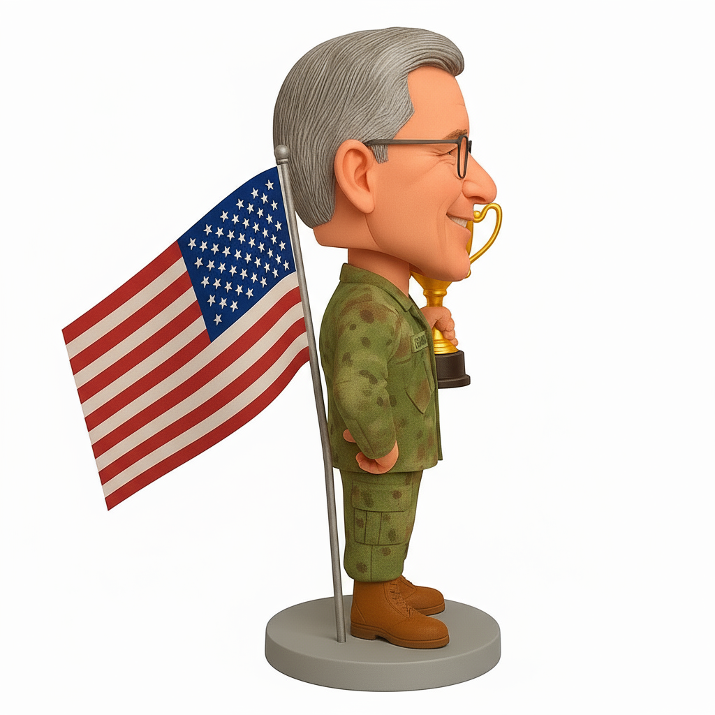 Custom Army Retirement Bobblehead – Personalized Military Figurine with Trophy