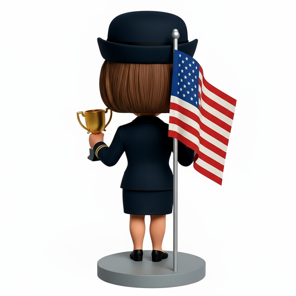 Female Navy Officer Custom Bobbleheads - Navy Uniform Can Be Customized