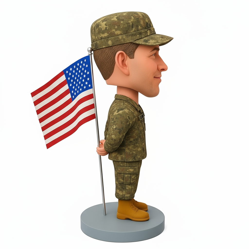 Gifts for Army - Personalized Army Man Bobblehead - Army Uniform Can Be Customized