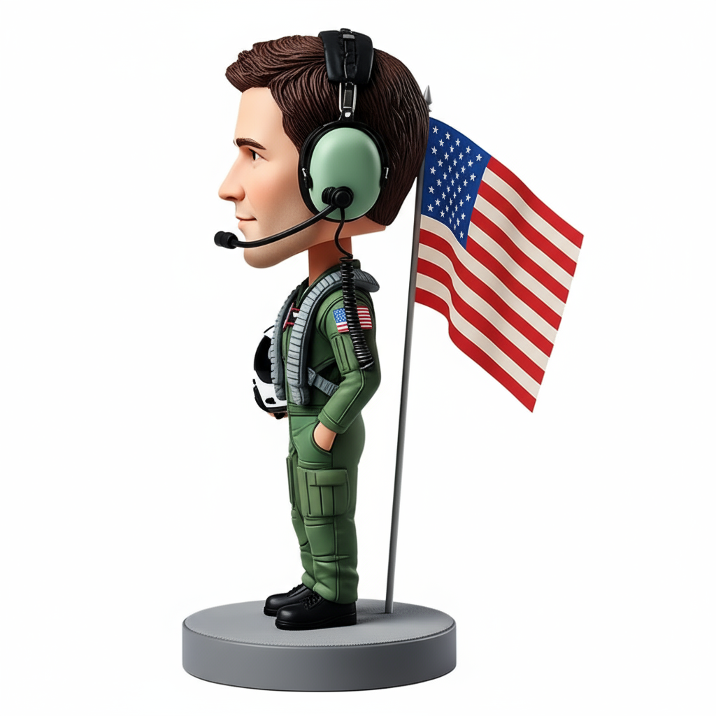 Personalized Air Force Pilot Bobbleheads - Air Force Uniform Outfit Can Be Customized