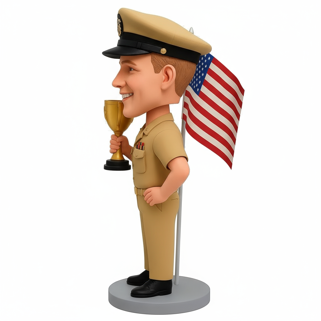 Custom Naval Officer Bobbleheads - Custom Navy Uniform Available