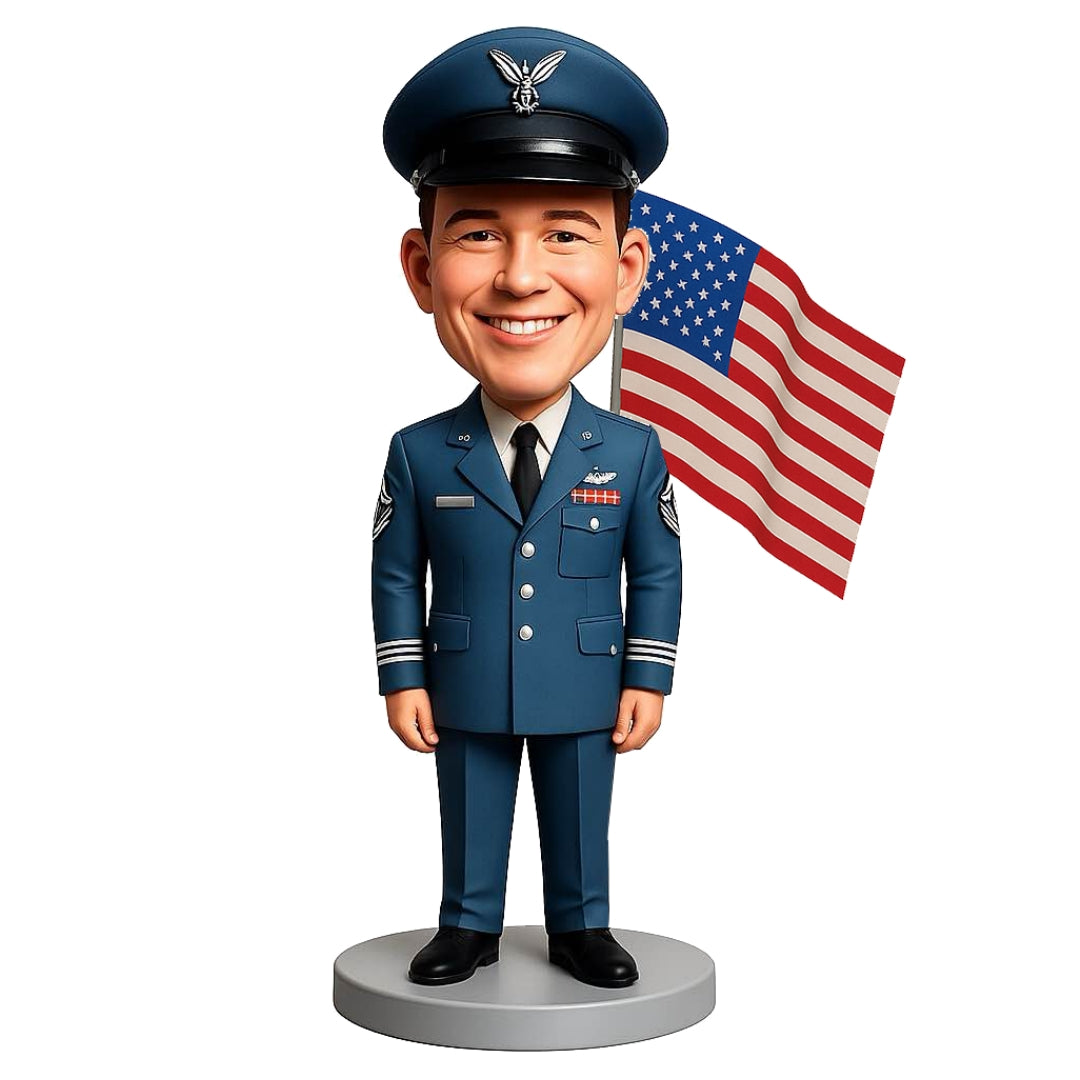 Air Force Officer Custom Bobbleheads- Air Force Uniform Outfit Can Be Customized