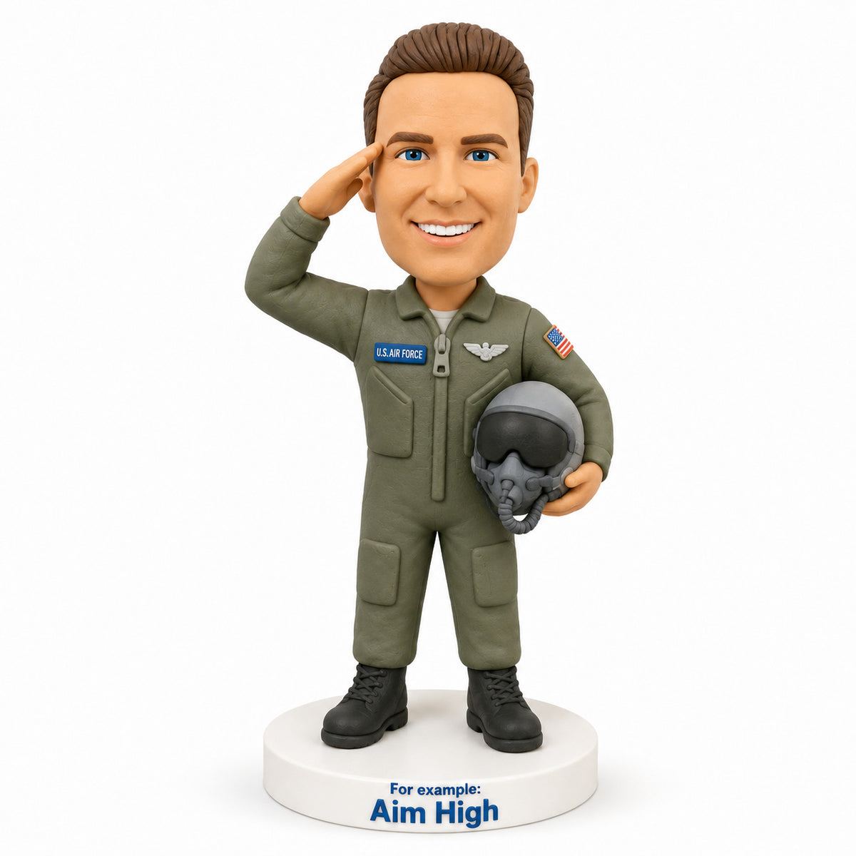 Custom U.S. Air Force Pilot Bobbleheads –-- Customizable Military Uniform & Pose