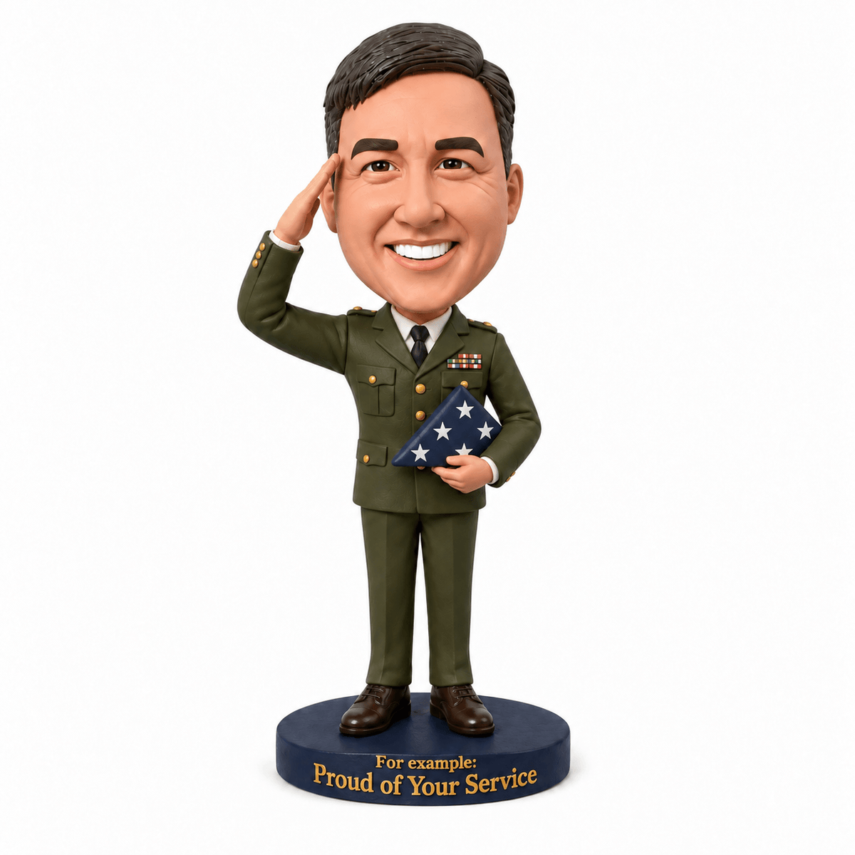Custom U.S. Army Retirement Bobbleheads – Customizable Military Uniform & Pose