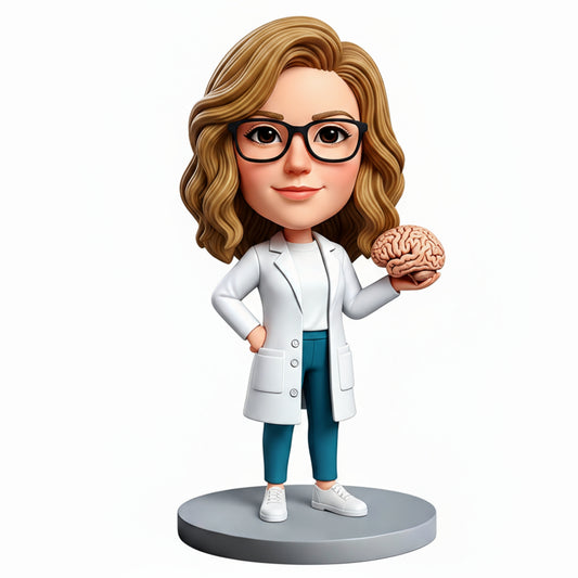 Female Neurosurgeon /brain surgeon Custom Bobbleheads| Perfect Gift for Female Doctors - Customizable Pose & Outfit