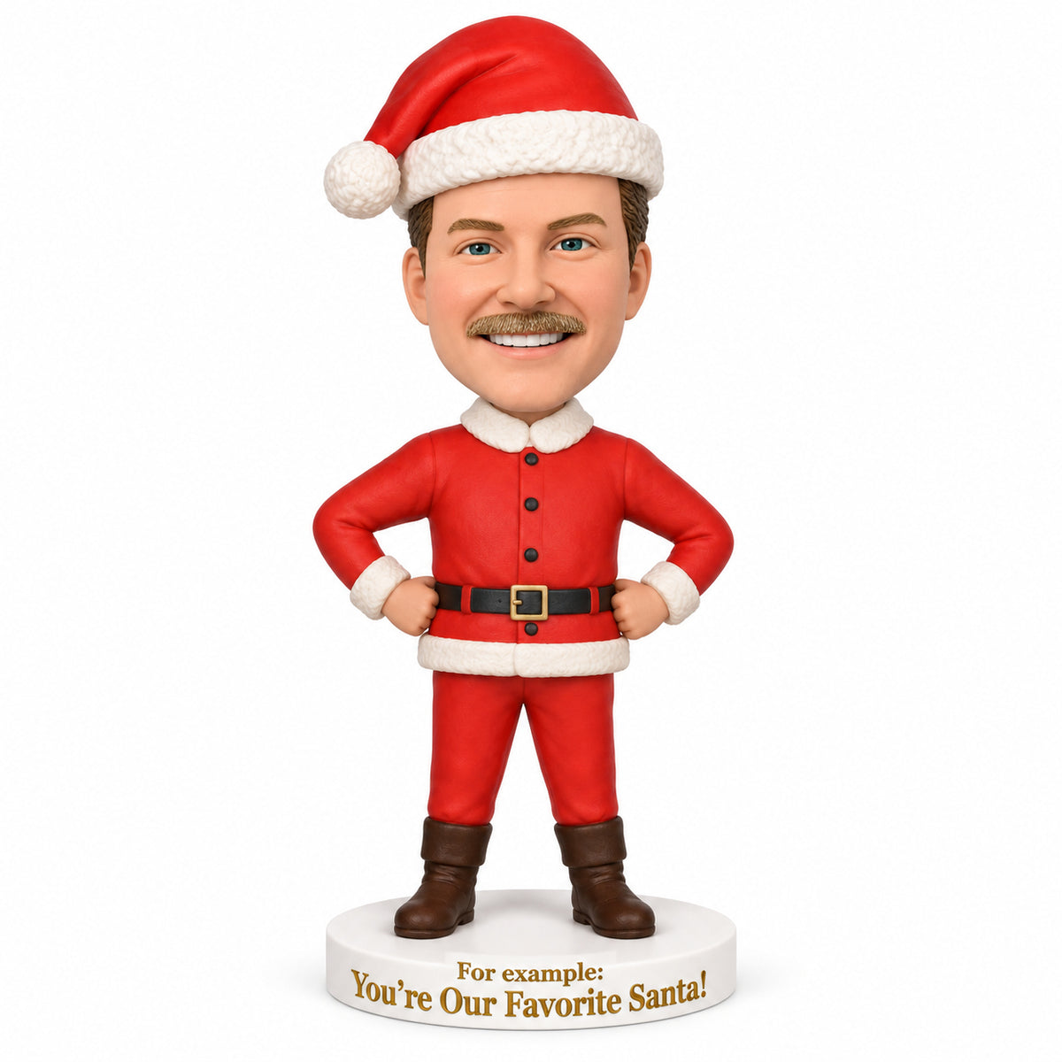 Custom Santa Claus Bobbleheads with Hands on Hips – Customizable Outfit & Pose