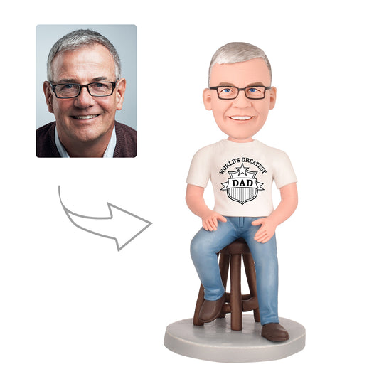 The World's Greatest Grandpa Custom Bobblehead  With Engraved Text
