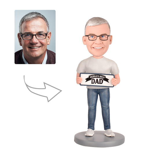 Father's Day Gift - World's Greatest Dad  Custom Bobblehead With Engraved Text