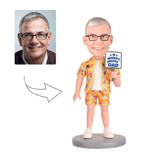 World's Greatest Dad Custom Bobblehead With Engraved Text