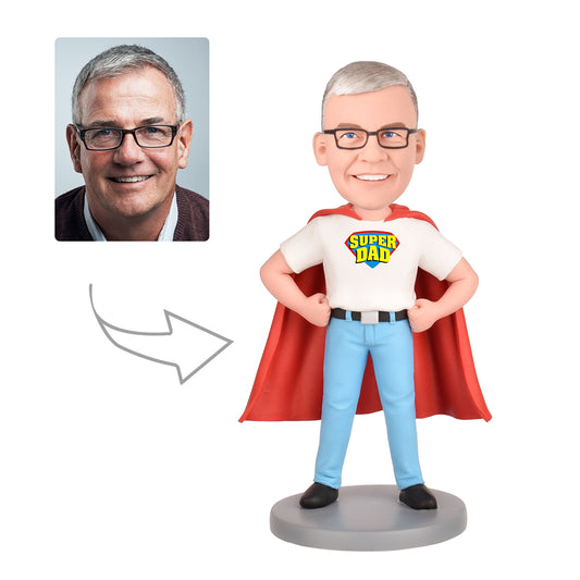 Super Dad Custom Bobblehead With Engraved Text