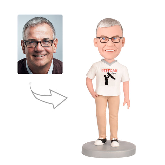 Best Dad Ever Custom Bobblehead  - With Engraved Text