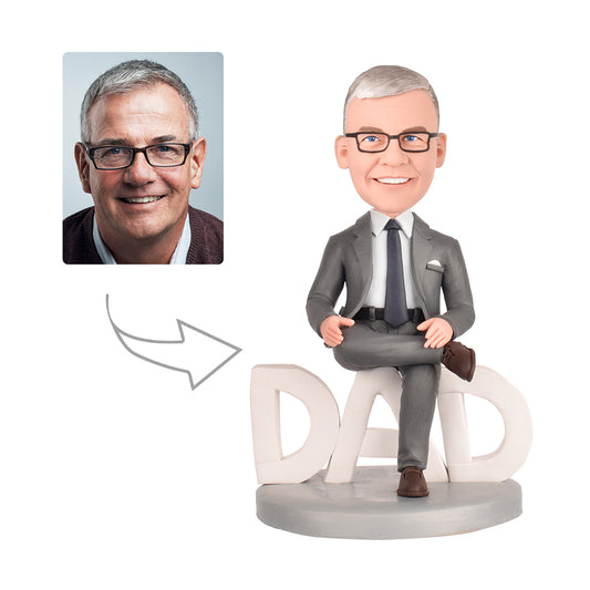 Confident Dad Custom Bobblehead With Engraved Text