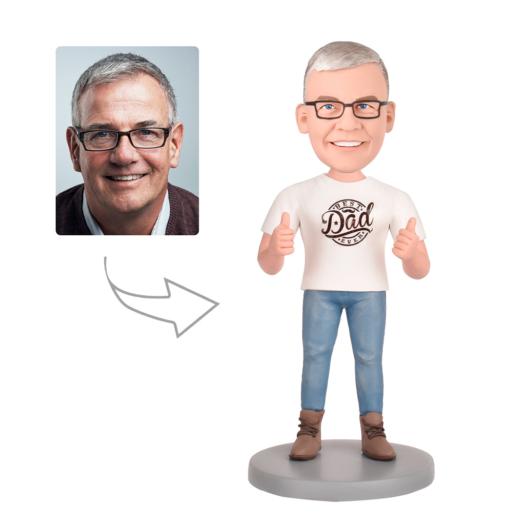 Best Dad Ever Custom Bobblehead With Engraved Text