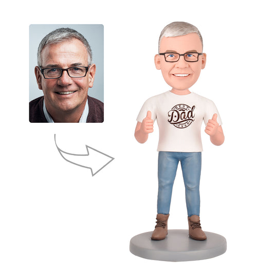 Best Dad Ever  Custom Bobblehead With Engraved Text