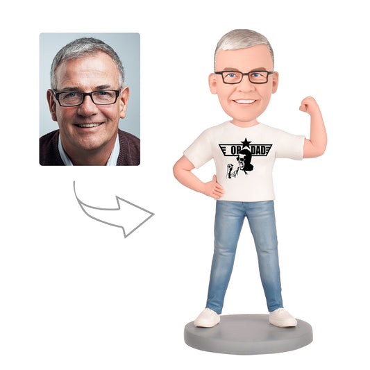 Father's Day Gift - Top Dad Custom Bobblehead  With Engraved Text