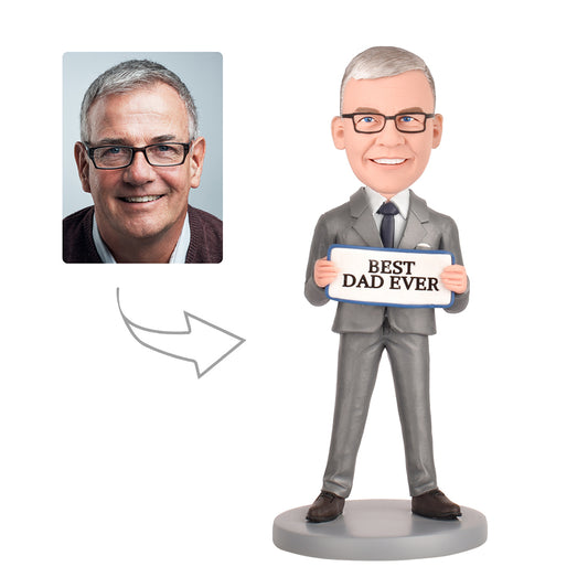 Best Dad Ever - Custom Bobblehead With Engraved Text
