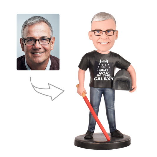 Father's Day Gift Best Dad in the Galaxy  Custom Bobblehead - With Engraved Text