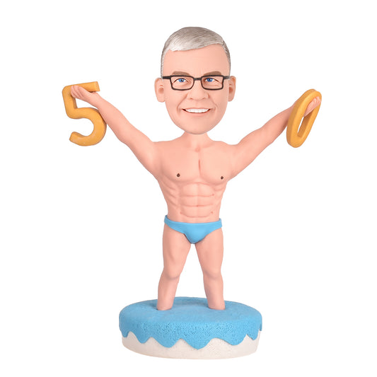 50th Birthday Presents for Dad  Personalized  Custom Bobbleheads  Dad is Standing in the Cake