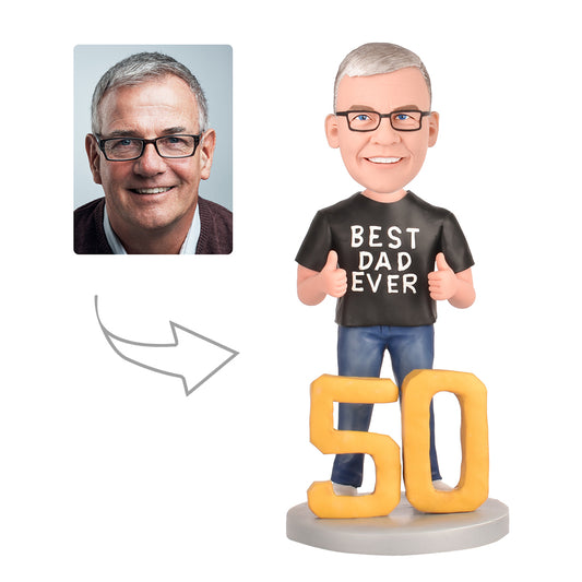 50th Birthday Presents for Dad Personalized  Bobbleheads  Best Dad Ever