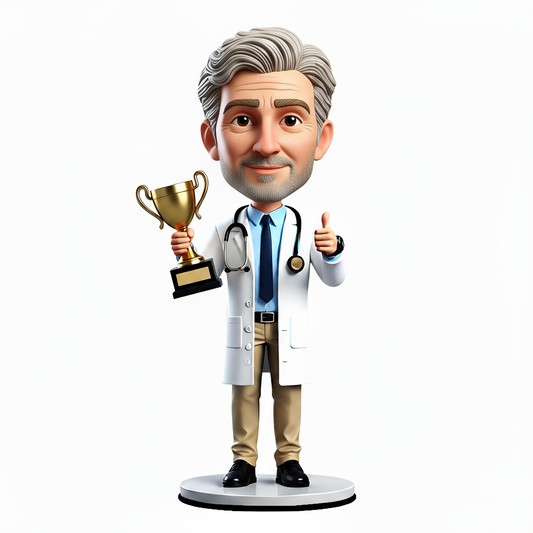 The Male Doctor Gives a Thumbs Up - Personalized Doctor Bobbleheads – Customizable Outfit & Pose