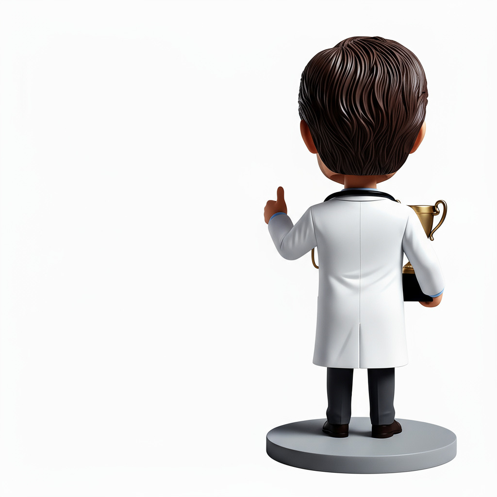 The Retired Doctor Holds the Trophy - Personalized Doctor Bobbleheads – Customizable Outfit & Pose