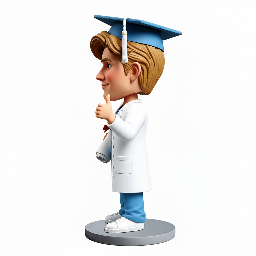 Male Medical Graduate Custom Bobbleheads - Customizable Pose & Outfit