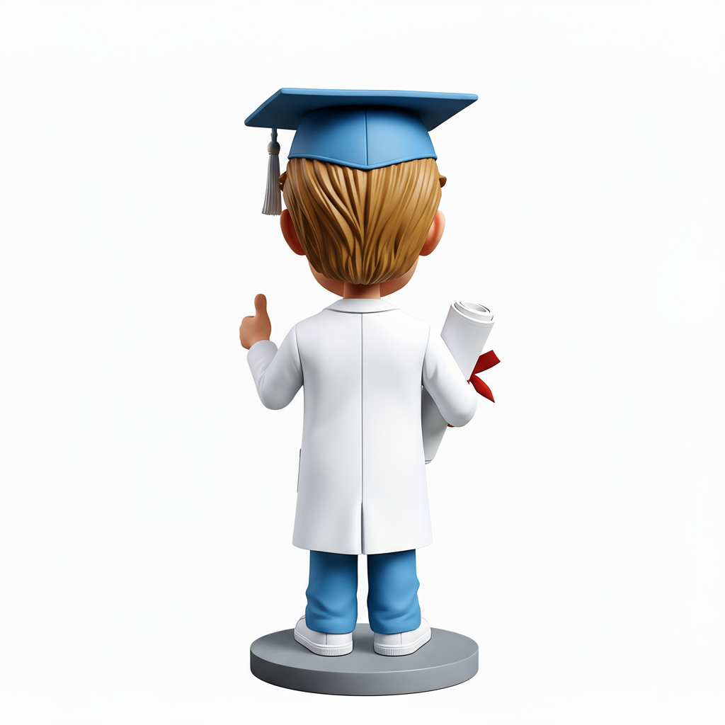 Male Medical Graduate Custom Bobbleheads - Customizable Pose & Outfit