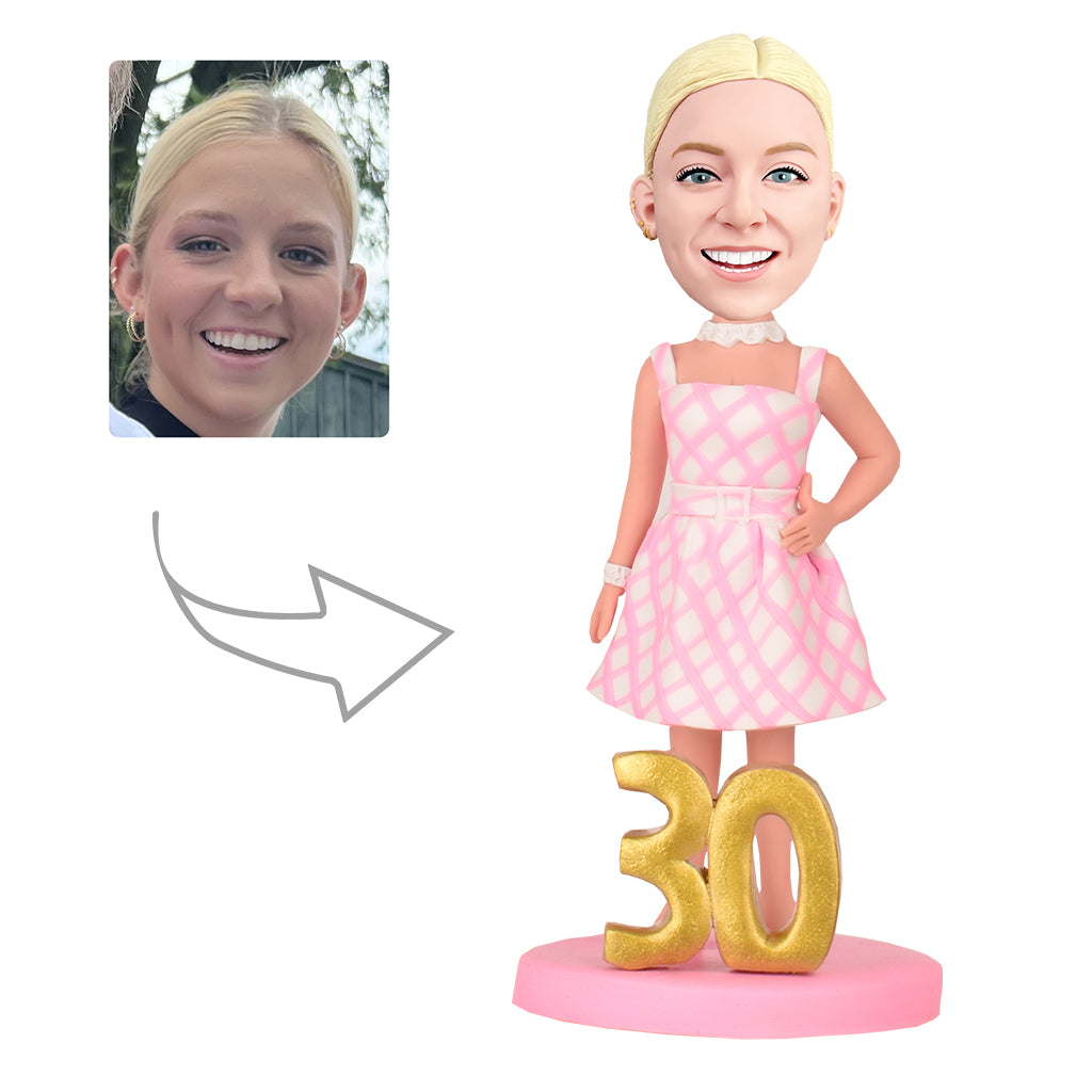 Personalized Custom 30th Women Bobblehead - Popular Movie Heroine