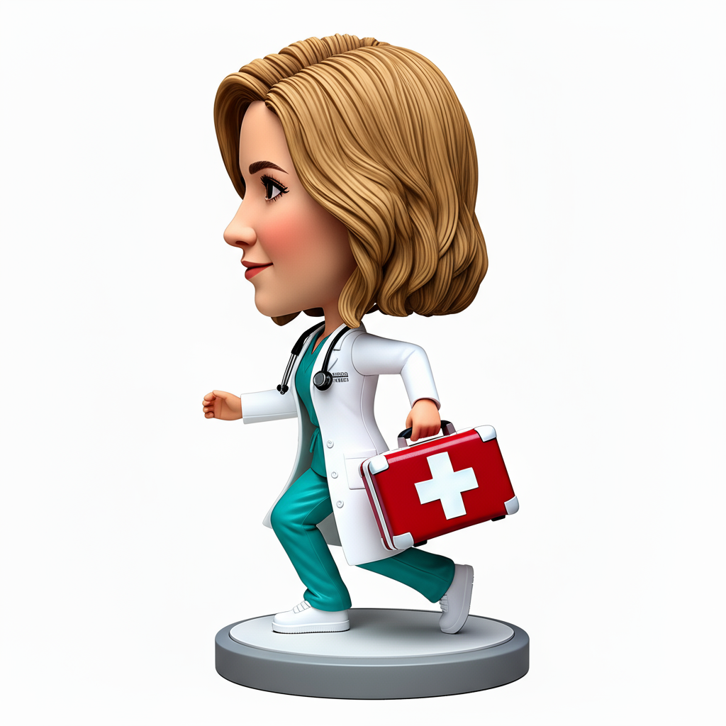 Female Doctor in Emergency Department Custom Bobbleheads