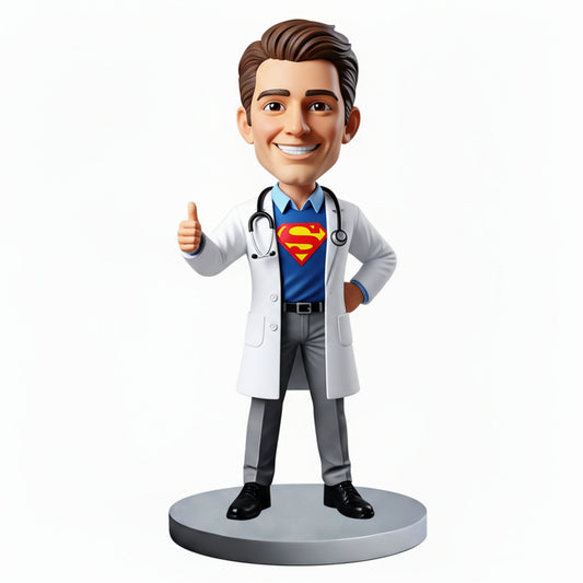Custom Super Doctor Bobblehead Perfect Gift for Doctors - Custom Pose & Outfit