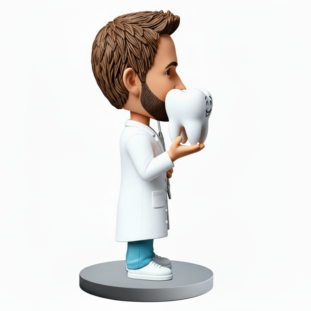 The Dentist is Holding a Tooth Custom Bobbleheads