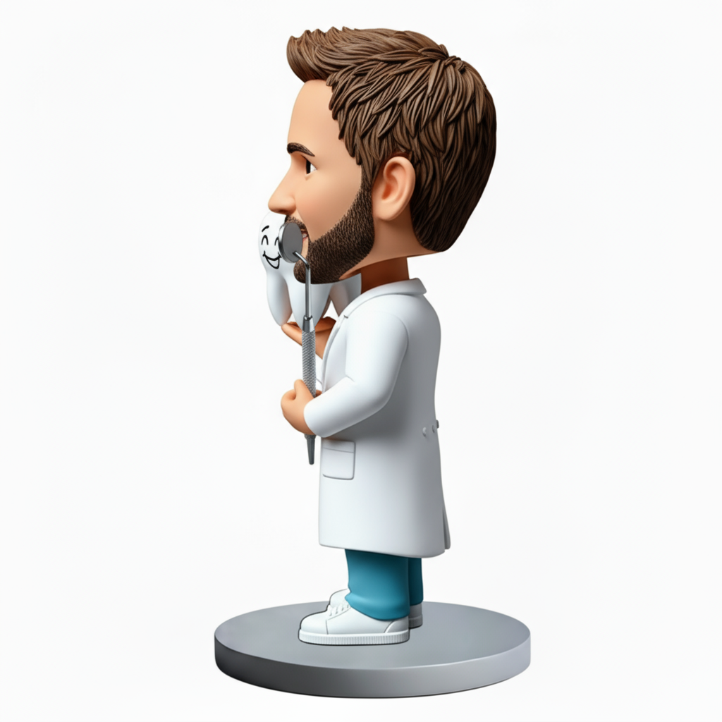 The Dentist is Holding a Tooth Custom Bobbleheads