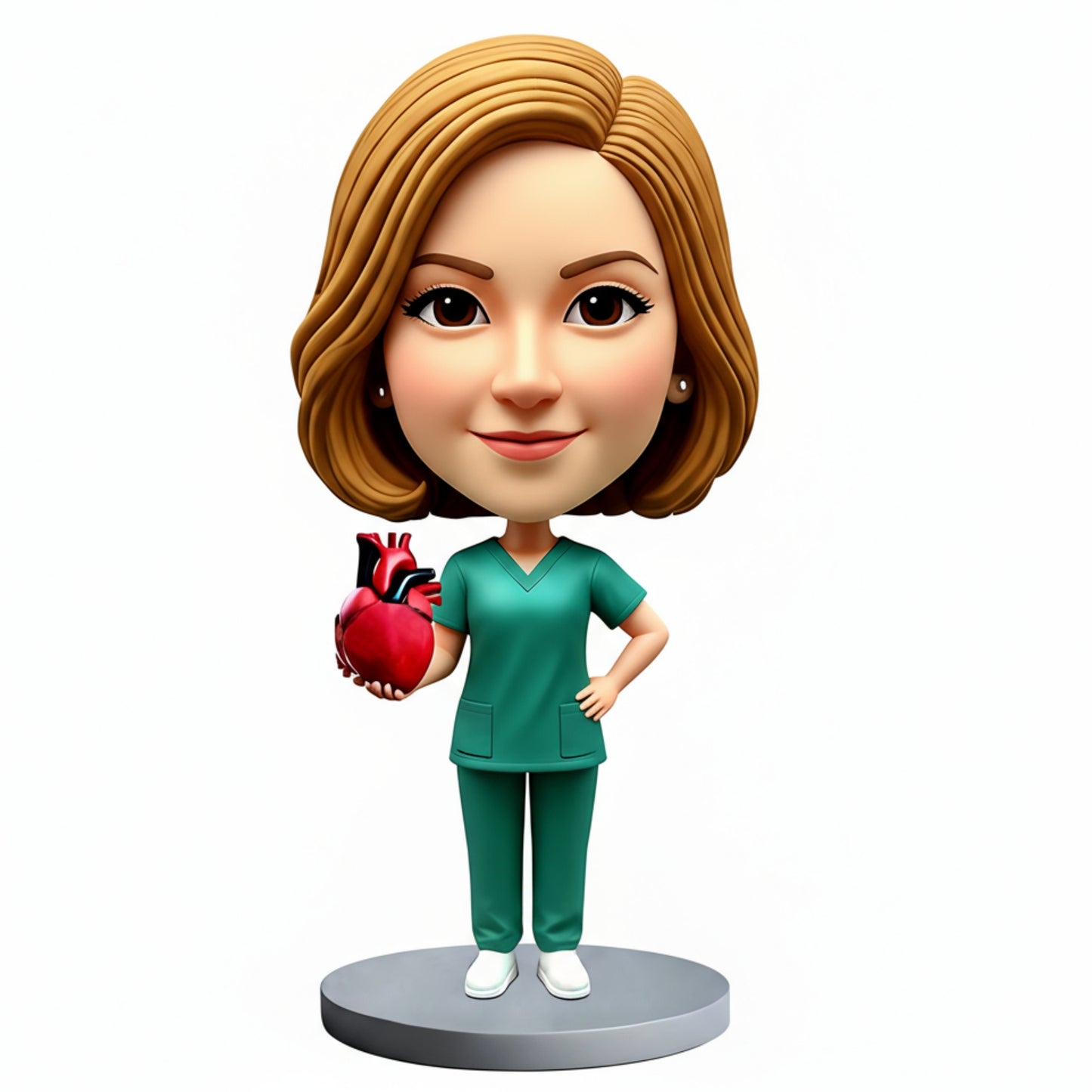 Personalized Female Cardiologist Bobbleheads | Perfect Gift for Female Cardiologist - Customizable Pose & Outfit