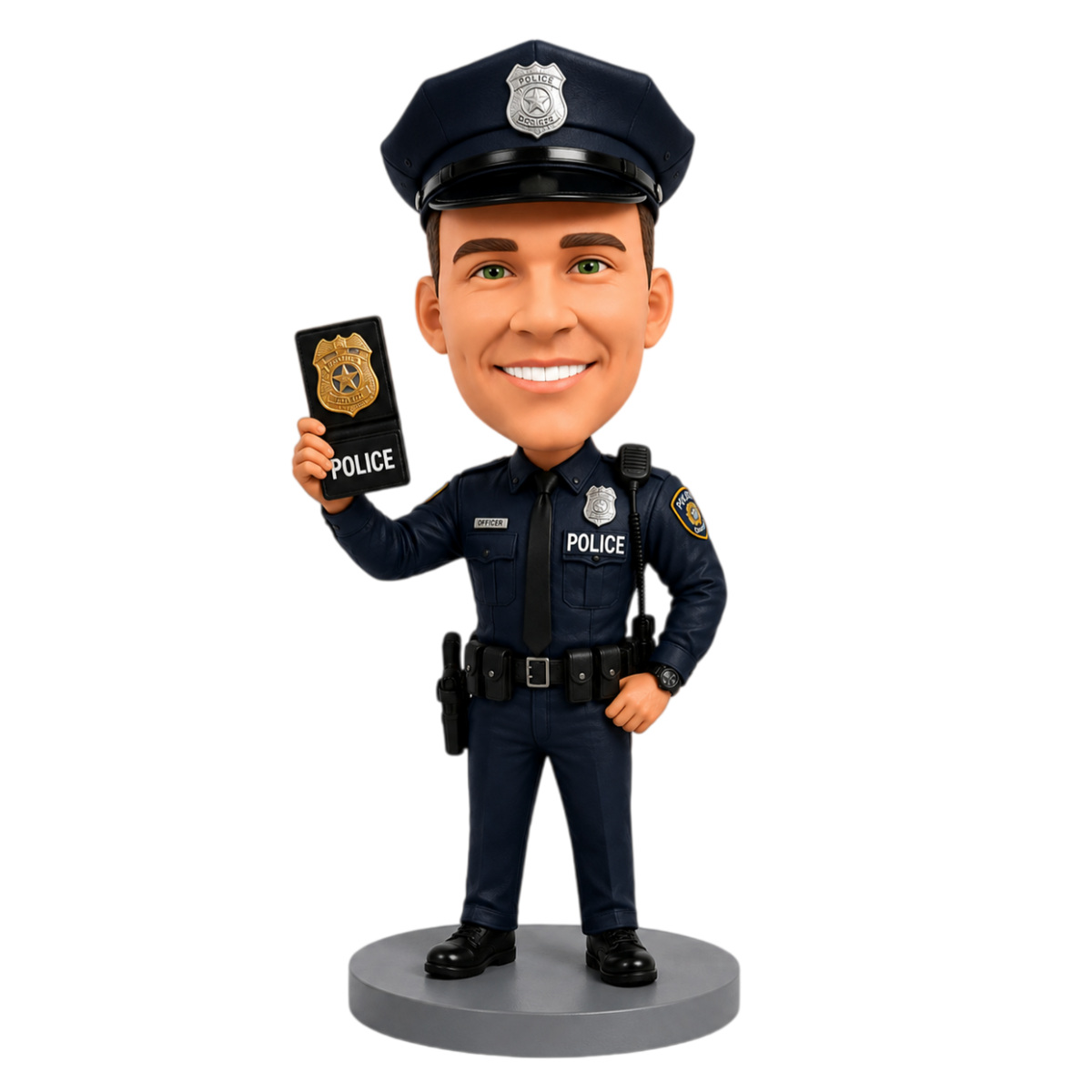 Custom Police Officer Bobblehead – – Customizable Uniform & Pose