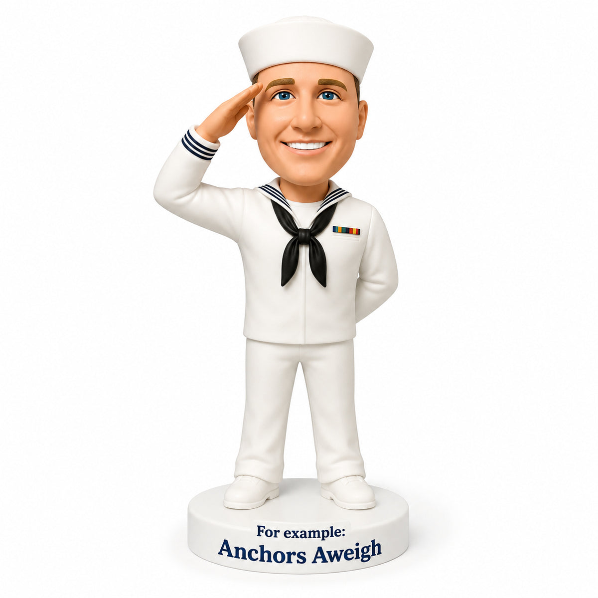 Custom U.S. Navy Sailor Bobbleheads –-- Customizable Military Uniform & Pose