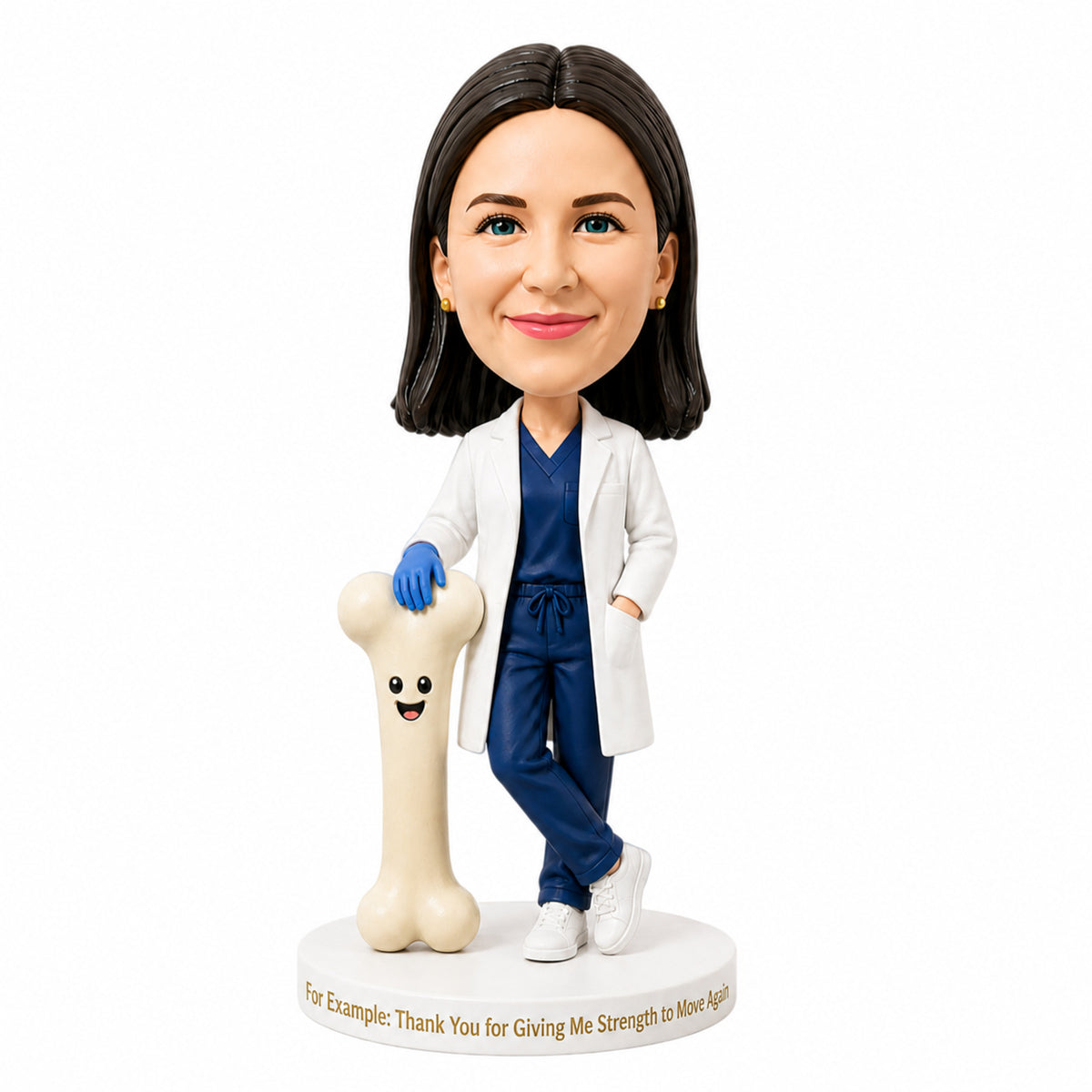 Custom Female Orthopedic Bobbleheads – Customizable Medical Attire & Pose