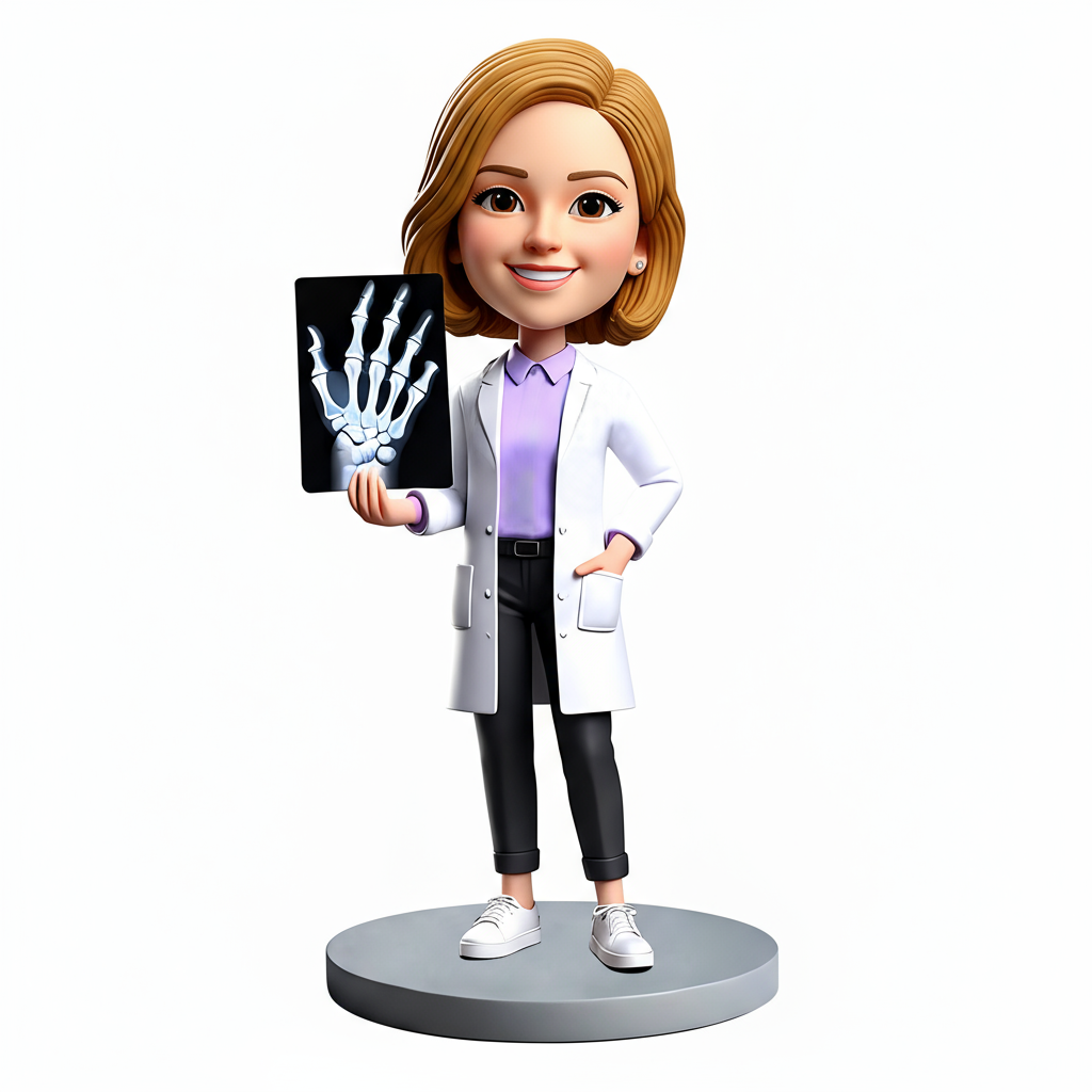 Orthopedic Female Doctor Holding X-ray Film Custom Bobbleheads —— Customizable Pose & Outfit