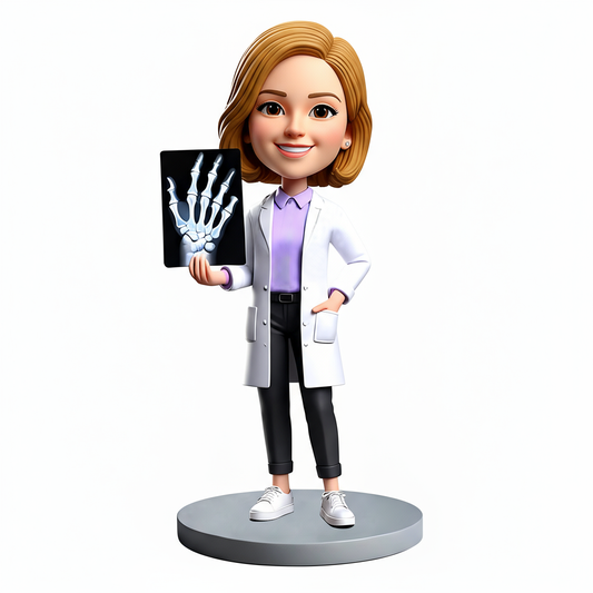 Orthopedic Female Doctor Holding X-ray Film Custom Bobbleheads —— Customizable Pose & Outfit
