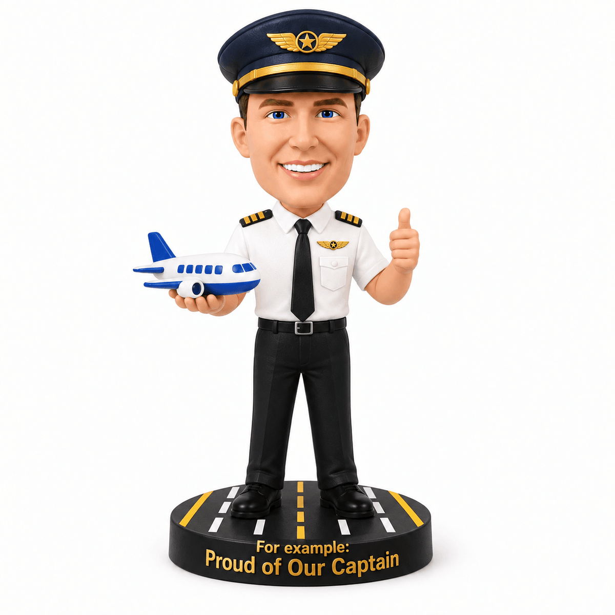 Custom Airline Pilot Bobbleheads – Customizable Pilot Uniform & Pose