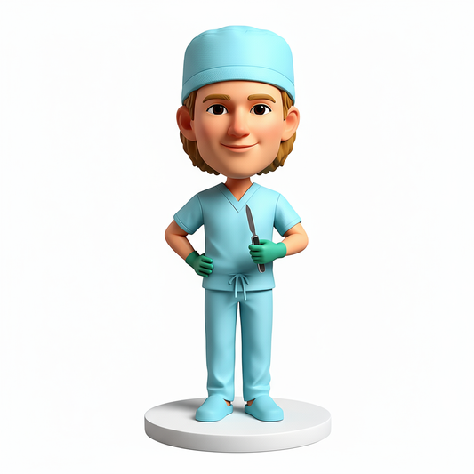 Custom Male Surgeons Bobbleheads| Perfect Gift for Surgeons - Customizable Pose & Outfit