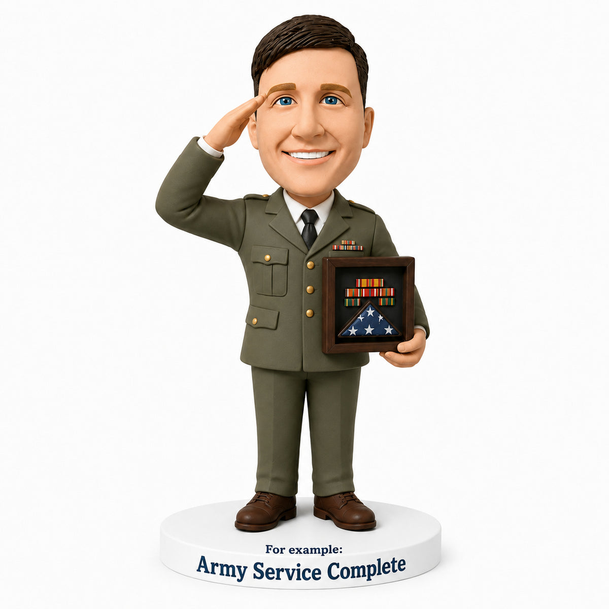 Custom Army Veteran Bobbleheads – Customizable Military Uniform & Pose