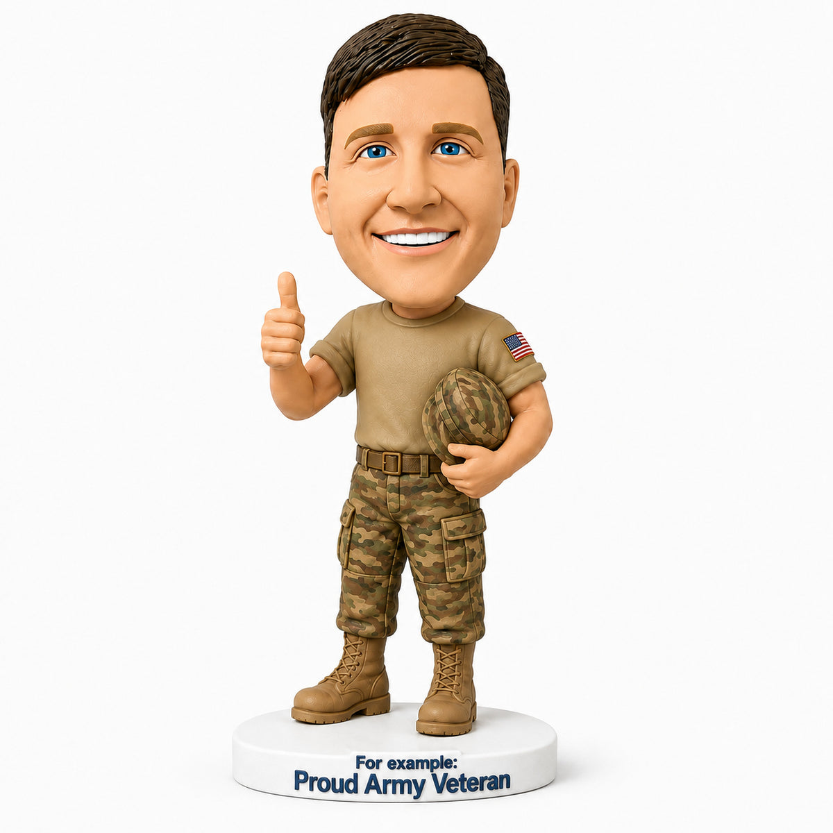 Custom U.S. Army Veteran Bobbleheads – Customizable Military Uniform & Pose