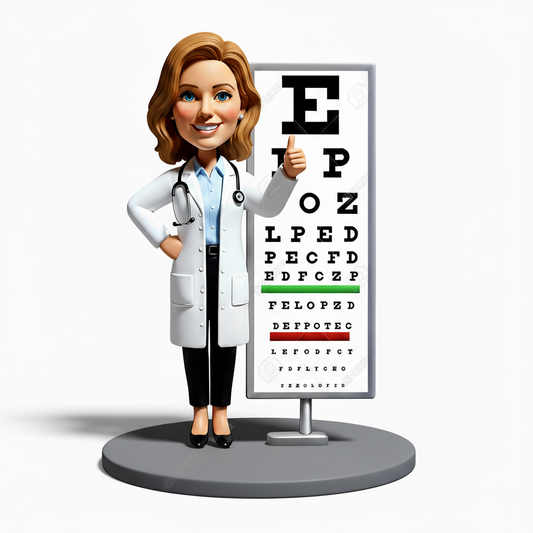 Custom Female Ophthalmologist Bobblehead - Gifts for an Optometrist - Custom Pose & Outfit
