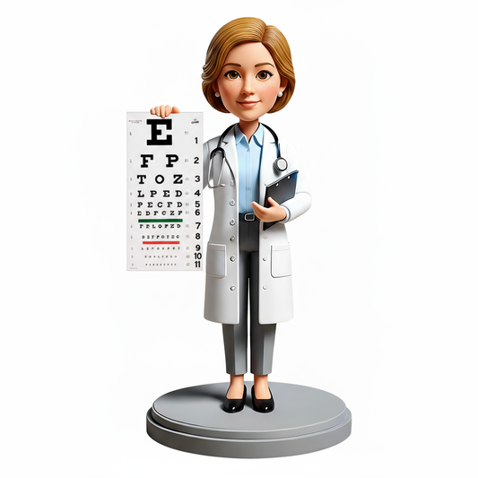 Custom Female Optometrist Bobblehead - Gifts for Eye Doctors - Custom Pose & Outfit