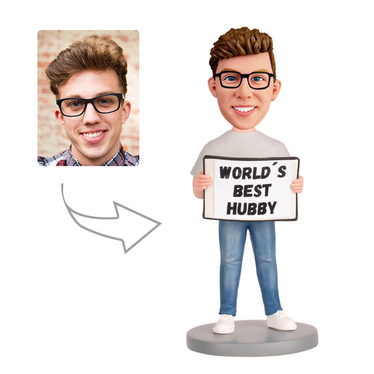 World's Best Hubby Custom Bobblehead With Engraved Text