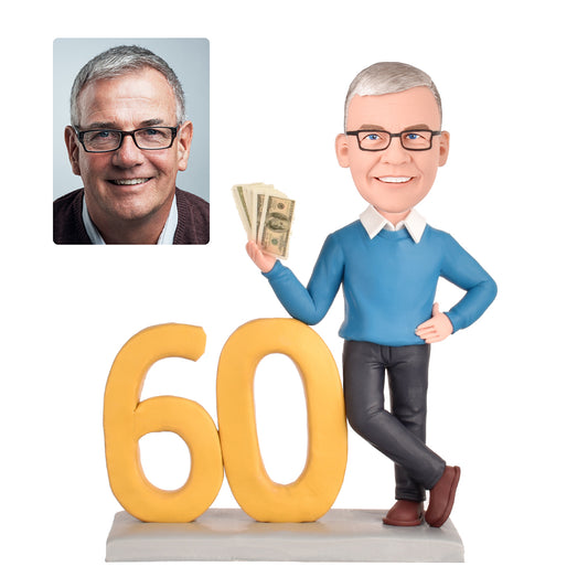 60th Birthday Gift for Men Personalized Bobbleheads