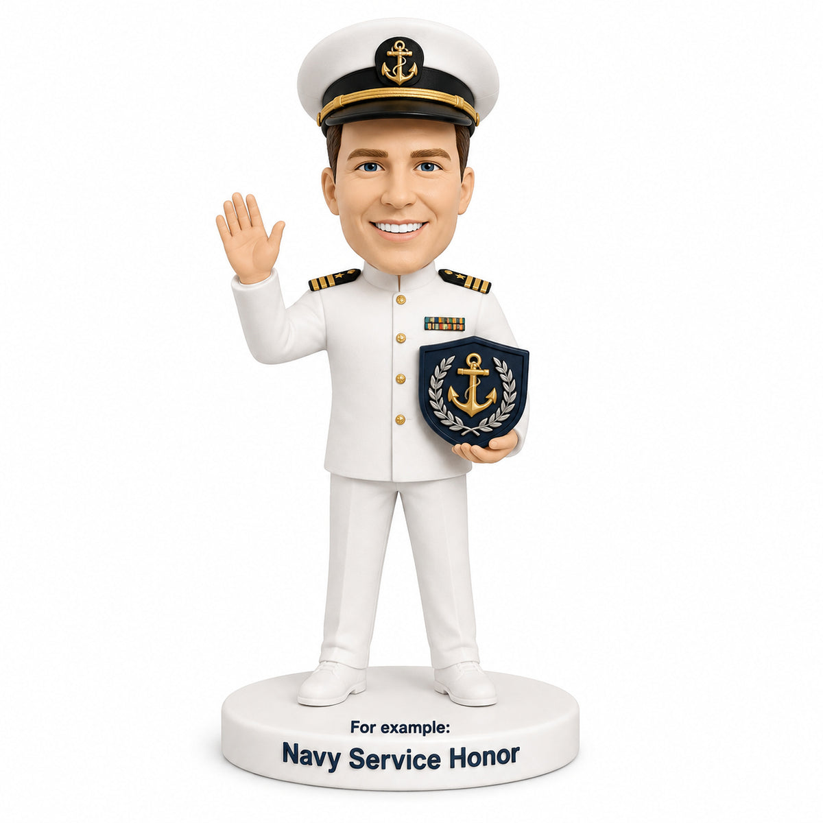 Custom Navy Bobbleheads –- Customizable Military Uniform & Pose