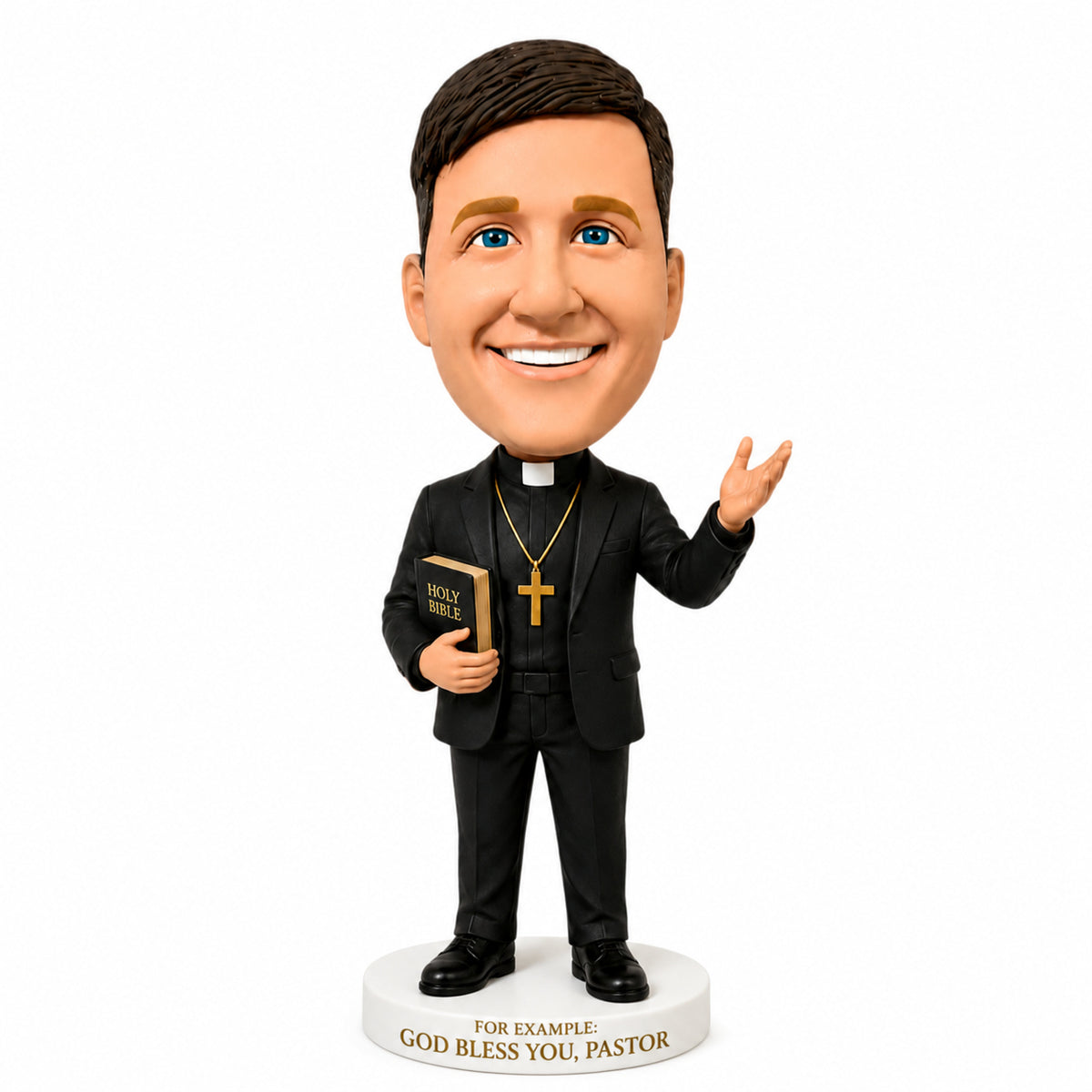 Custom Pastor Bobblehead –- Customizable Clerical Attire & Pose