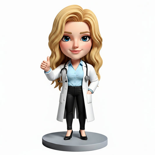 Personalized Female Doctor Custom Bobbleheads| Perfect Gift for Female Doctors - Customizable Pose & Outfit